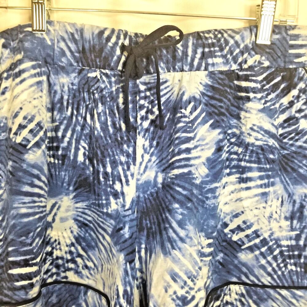 Women's Lands End Shorts Tropical Elastic Waist Drawstring Pockets Size  XL